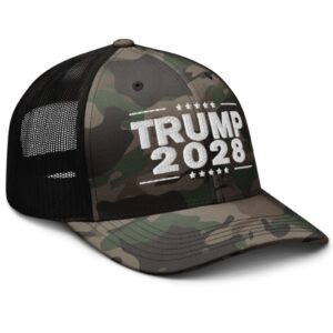 Trump 2028 Camouflage trucker hat
