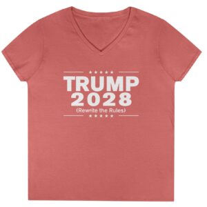 Trump 2028 (Rewrite the rules) Ladies' V-Neck